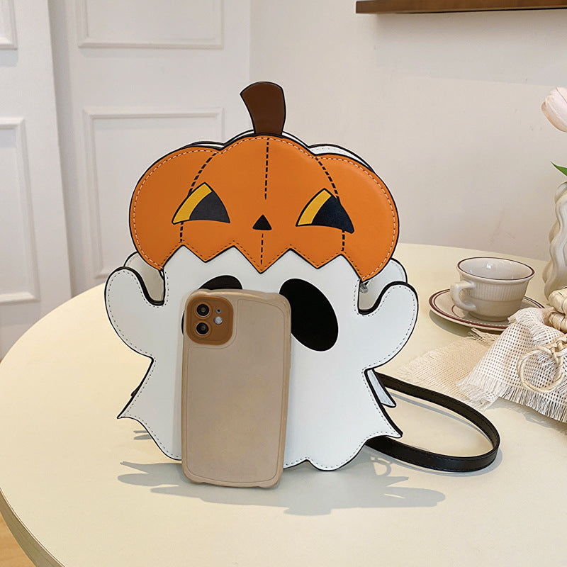 Halloween Shoulder Bags. Creative 3D Cartoon Pumpkin Boo Design Cute Bag. Cell Phone Purses Novelty Candy Crossbody Bags