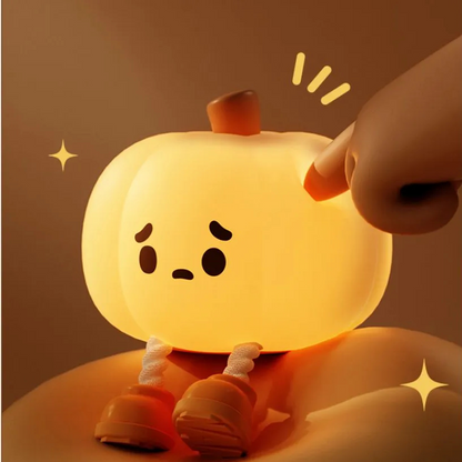 Home Decor Pumpkin Night Light. Cute Soft Silicone Lamp Touch. Dimmable Rechargeable Bedside Decor Light. Gifts Halloween and Fall Decorations