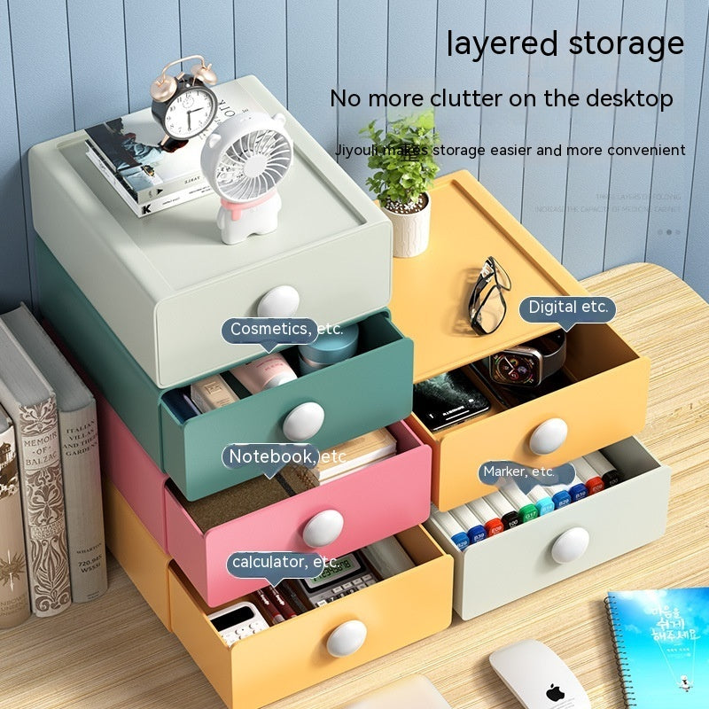 Drawer Desktop Storage Box. Dresser Student Dormitory Storage. Stationery Organizing Storage Rack Artifact