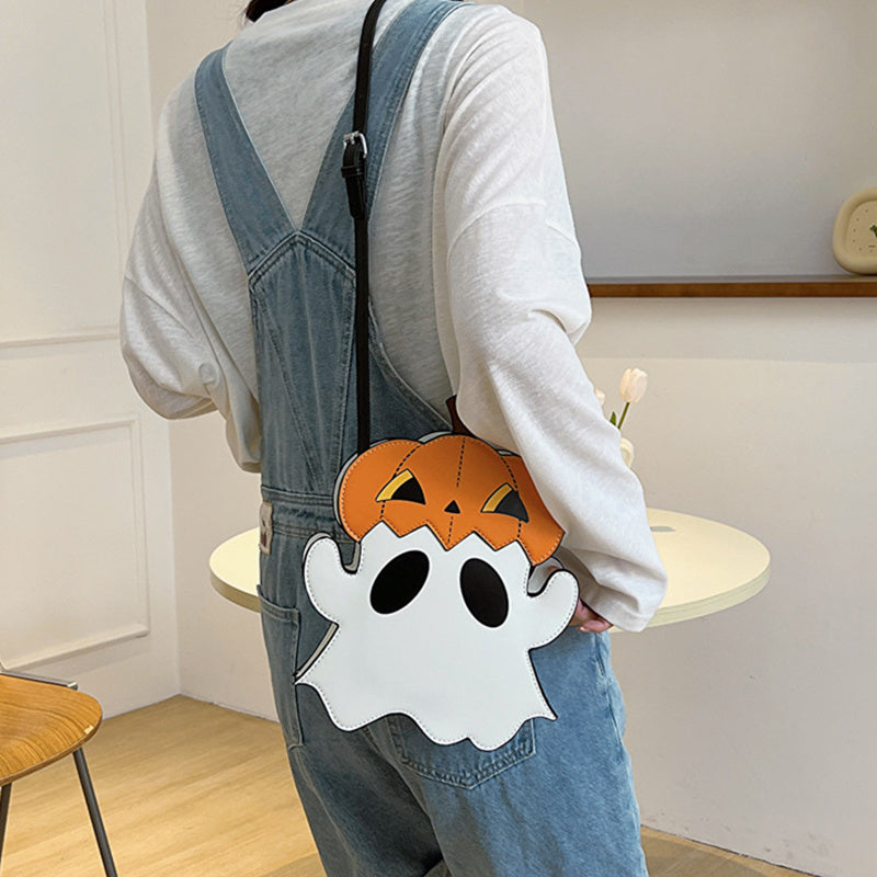 Halloween Shoulder Bags. Creative 3D Cartoon Pumpkin Boo Design Cute Bag. Cell Phone Purses Novelty Candy Crossbody Bags