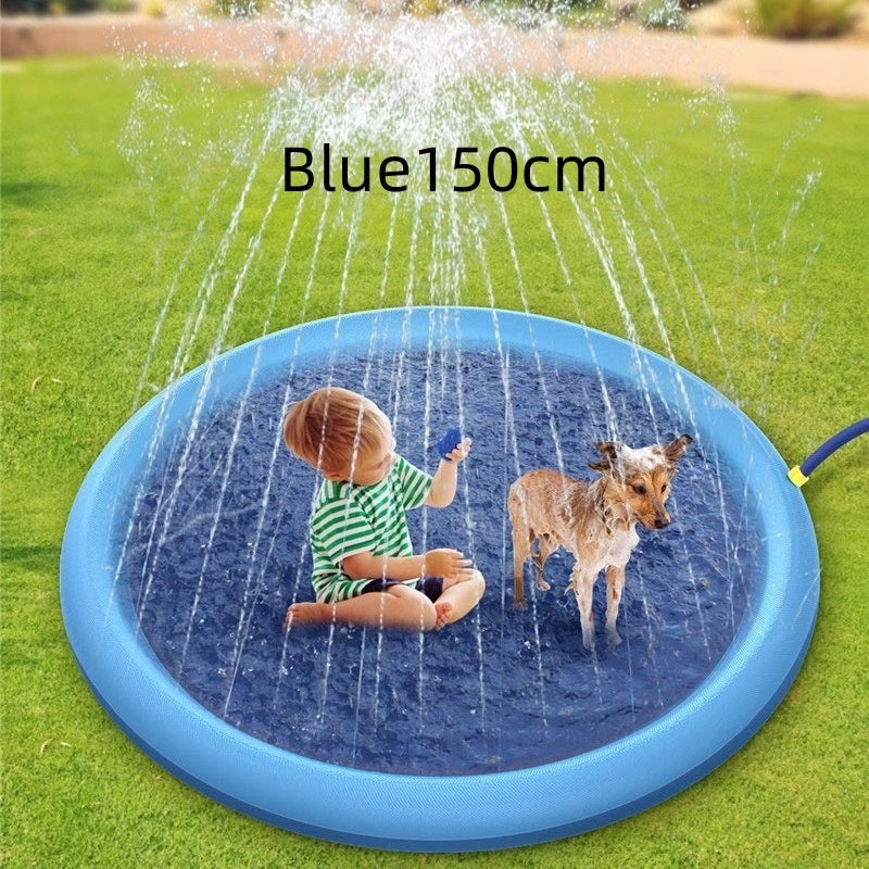 Non-Slip Splash Pad For Kids And Pet Dog. Pool Summer Outdoor Water Toys Fun Backyard Fountain Play Mat