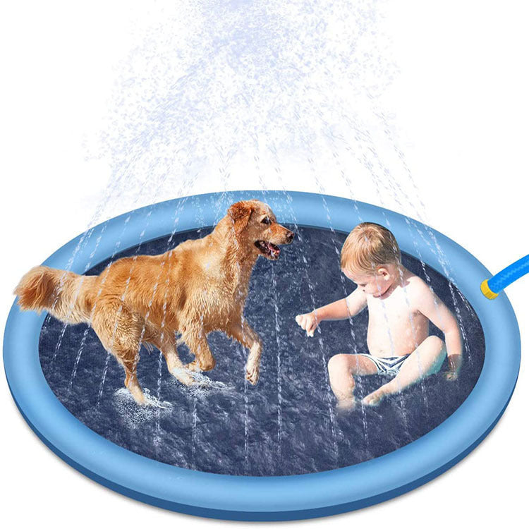 Non-Slip Splash Pad For Kids And Pet Dog. Pool Summer Outdoor Water Toys Fun Backyard Fountain Play Mat