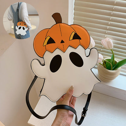 Halloween Shoulder Bags. Creative 3D Cartoon Pumpkin Boo Design Cute Bag. Cell Phone Purses Novelty Candy Crossbody Bags