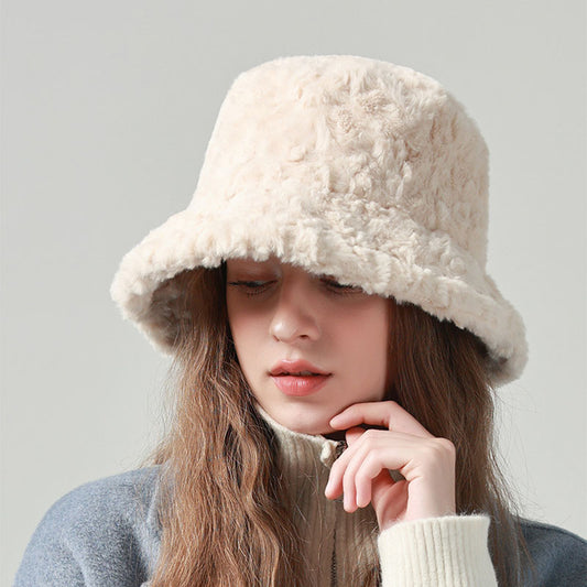 Bucket Fisherman Hat Winter Warm Fashionable Solid Color Hats For Women Men