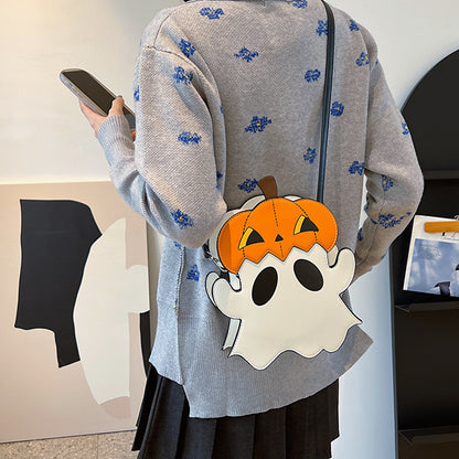 Halloween Shoulder Bags. Creative 3D Cartoon Pumpkin Boo Design Cute Bag. Cell Phone Purses Novelty Candy Crossbody Bags